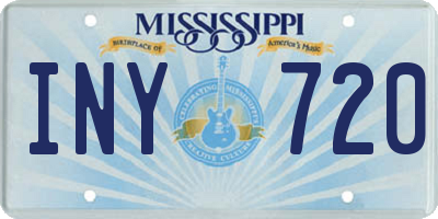 MS license plate INY720