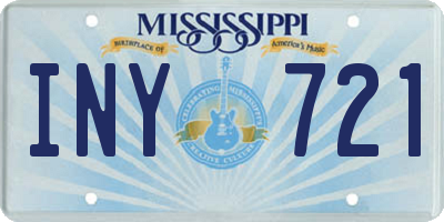 MS license plate INY721