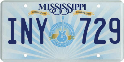 MS license plate INY729