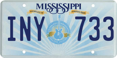 MS license plate INY733