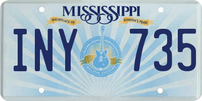 MS license plate INY735