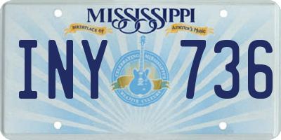 MS license plate INY736