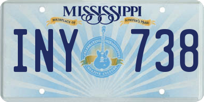 MS license plate INY738