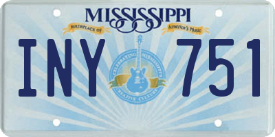 MS license plate INY751