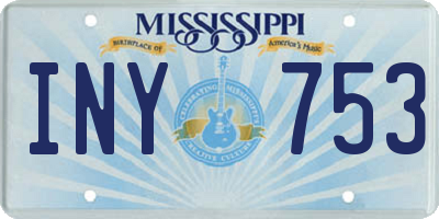 MS license plate INY753