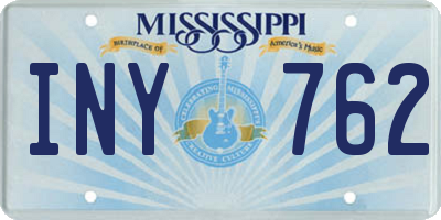 MS license plate INY762