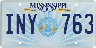 MS license plate INY763