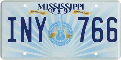 MS license plate INY766