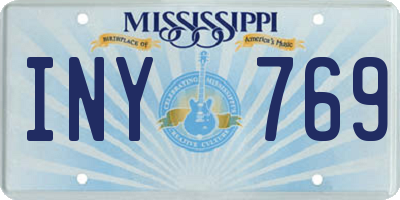 MS license plate INY769