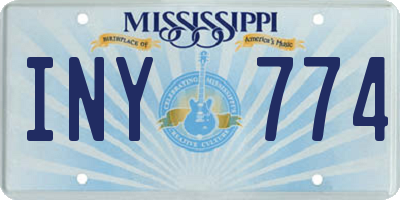 MS license plate INY774