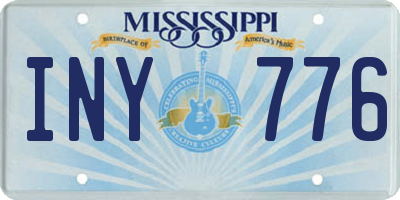 MS license plate INY776