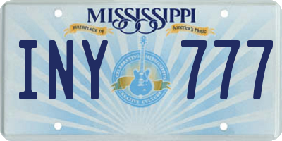 MS license plate INY777