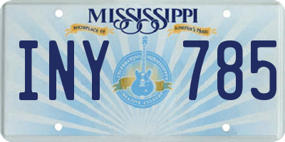 MS license plate INY785