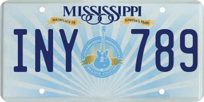 MS license plate INY789