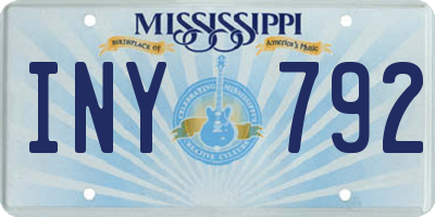 MS license plate INY792