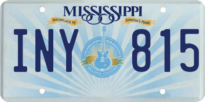 MS license plate INY815