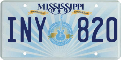 MS license plate INY820