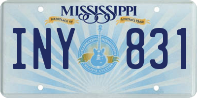 MS license plate INY831