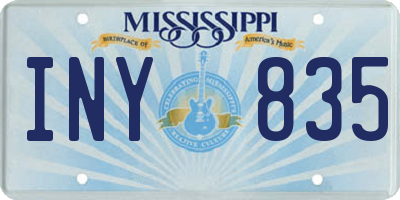 MS license plate INY835