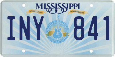 MS license plate INY841
