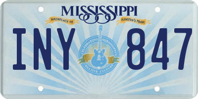MS license plate INY847