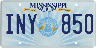MS license plate INY850