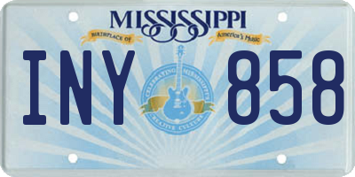 MS license plate INY858