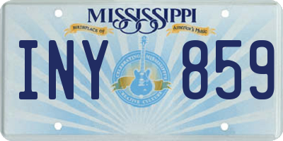 MS license plate INY859