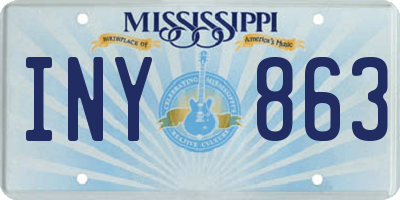 MS license plate INY863