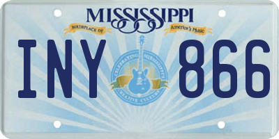 MS license plate INY866