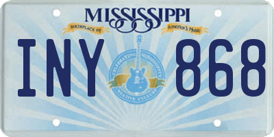 MS license plate INY868
