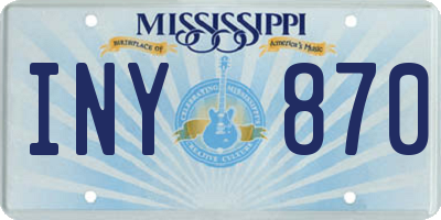 MS license plate INY870