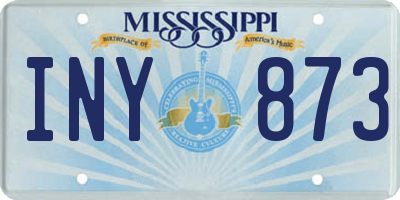 MS license plate INY873