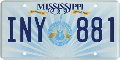 MS license plate INY881