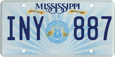 MS license plate INY887