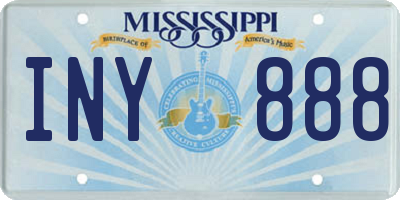 MS license plate INY888