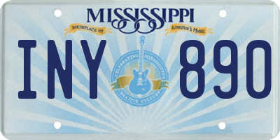 MS license plate INY890