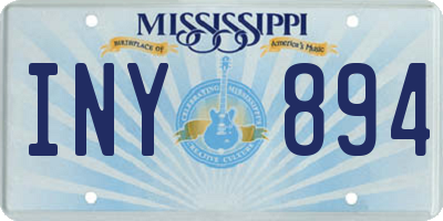 MS license plate INY894
