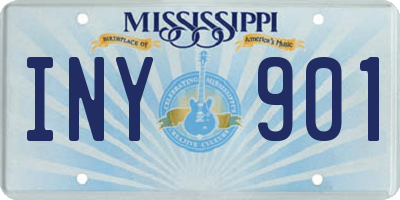 MS license plate INY901