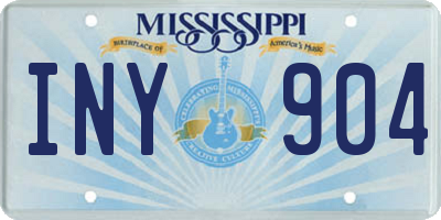 MS license plate INY904