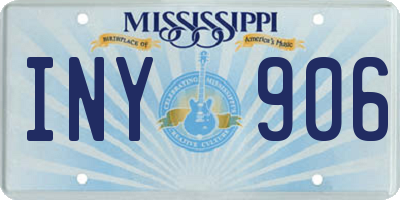 MS license plate INY906