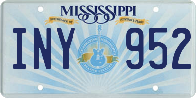 MS license plate INY952