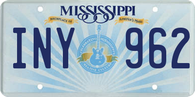 MS license plate INY962