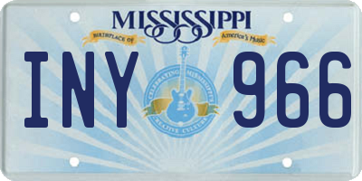 MS license plate INY966