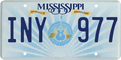 MS license plate INY977