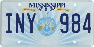 MS license plate INY984