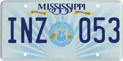 MS license plate INZ053