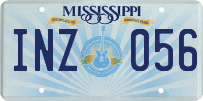 MS license plate INZ056