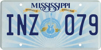 MS license plate INZ079