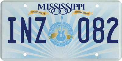 MS license plate INZ082